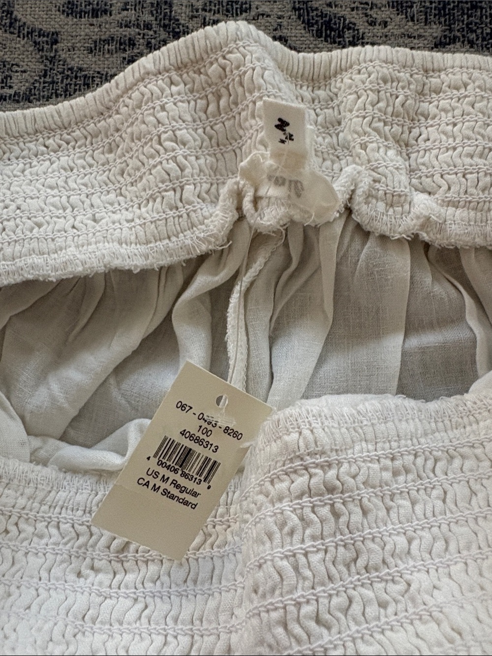 aerie Cream Elastic-Waist Gauzy Wide-Leg Pants - Picture 5 of 5